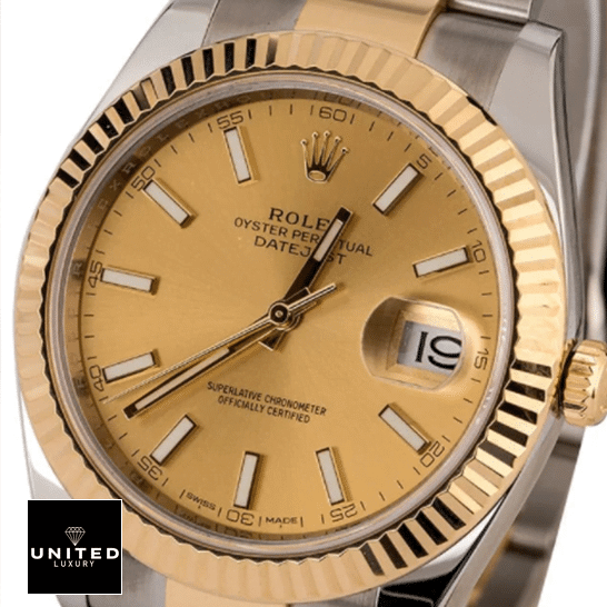 Yellow Oyster Perpetual Replica 6 Rolex Datejust 126333 Replica Champagne Dial stick indices and stick hands