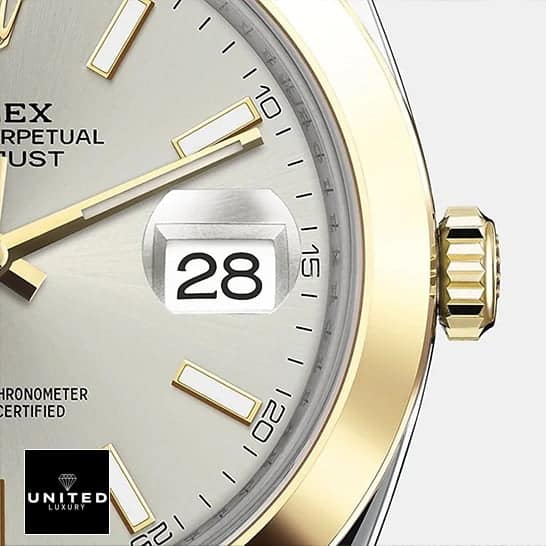 Yellow Gold Datejust Replica 3 Rolex Datejust 41 126303-0002 Silver Dial Replica Yellow Gold Crown Pusher