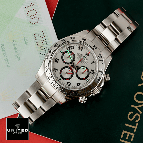 Rolex Daytona 116509 White Gold Silver Dial Replica 2 Rolex Daytona 116509 Stainless Steel Oyster Bracelet Replica