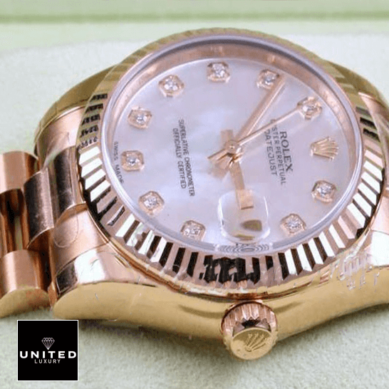 Datejust 31 Diamond Replica 2 Rolex 178275 Rose Gold Diamond White Dial Replica in the box