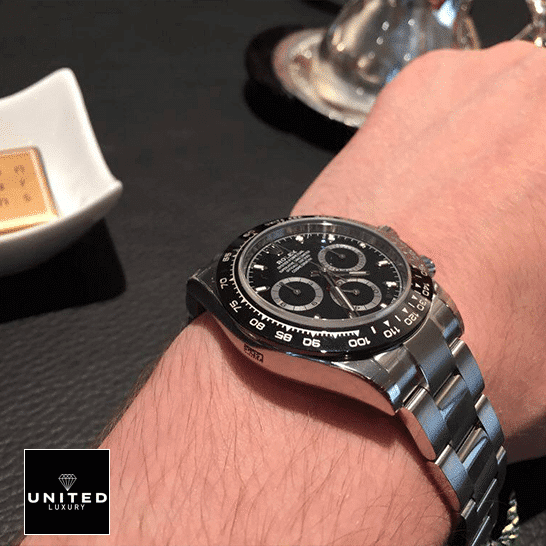 Rolex Daytona Stainless Steel Replica 6 Rolex Daytona 116500ln-0002 Stainless Steel Oyster Replica on his arm
