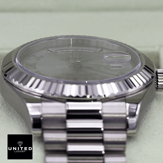 Rolex Day-Date 218239-0041 V6 White Roman Dial Replica 2 rolex day date218239 0041 replica steel