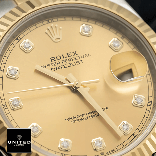 Rolex Datejust 126333-0011 Champagne Dial Replica 4 Rolex Datejust 126333 Yellow Gold Diamond Dial Replica close view