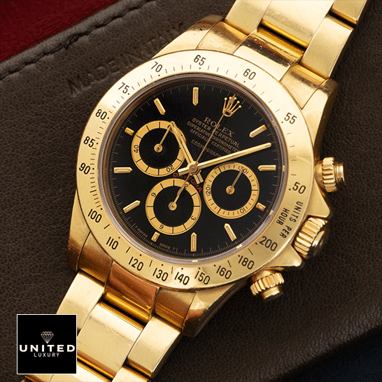 Rolex Daytona Cosmograph Yellow Gold Black Dial 16528 Oyster Replica 5 Rolex Daytona Cosmograph 16528 Black Dial Stick Indices Replica