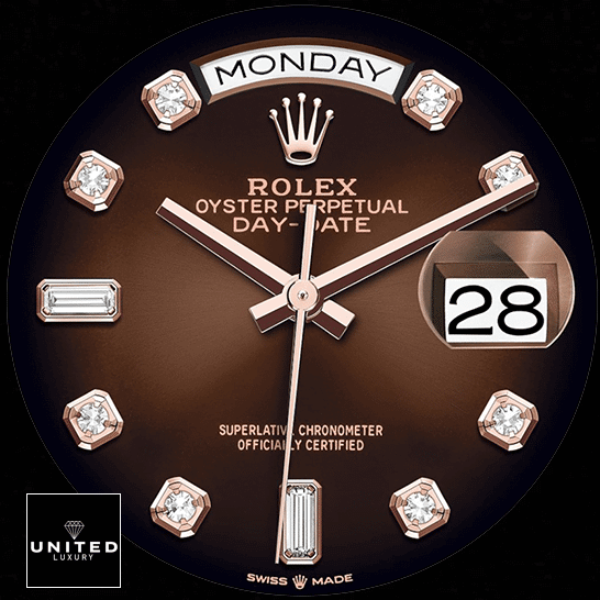 Rolex Day-Date 128235-0037 Brown Ombre Dial Replica 2 Rolex Day-Date 36 128235-0037 Brown Ombre Diamond Indices Dial