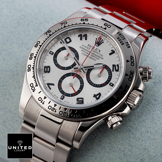 Rolex Daytona 116509 White Gold Silver Dial Replica 1 Rolex Daytona 116509 White Dial Replica and button & crown pusher