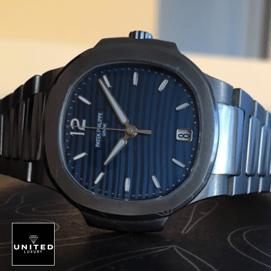 Patek Philippe Nautilus Ladies Blue Replica 4 Patek Philippe Nautilus 71181A-001 Blue Dial Replica side view