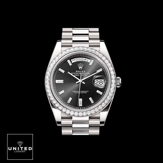 Rolex DayDate Black Diamond Replica 5 Rolex Day-Date 40 228349RBR-0002 Black Dial Replica