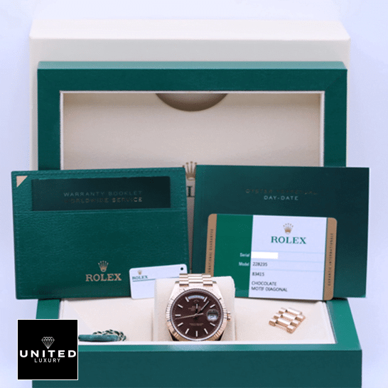 Rolex Day-Date 228235 Chocolate Replica 4 Rolex Day-Date 228235 Chocolate Replica box and warranty card