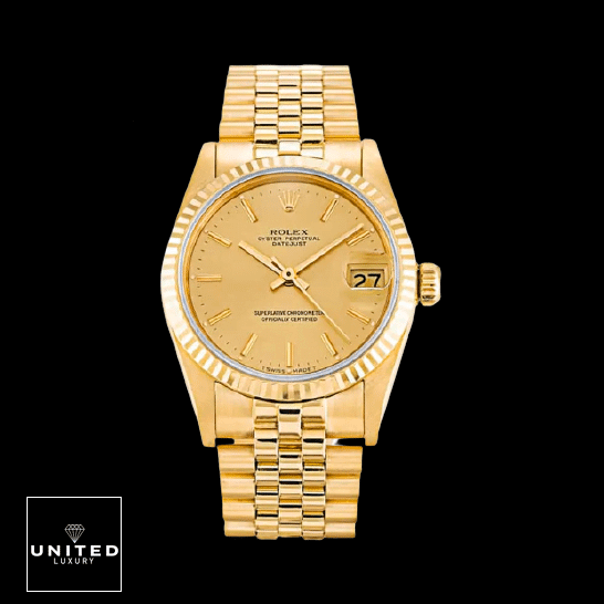 Rolex Datejust Champagne Dial Replica 5 Rolex Datejust 6824 Yellow Gold Dial Replica Black Background