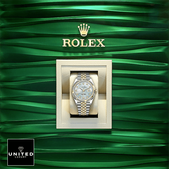 Rolex Datejust 126333 Mother Of Pearl Replica 1 Rolex 126333 Datejust Yellow Gold Replica green background