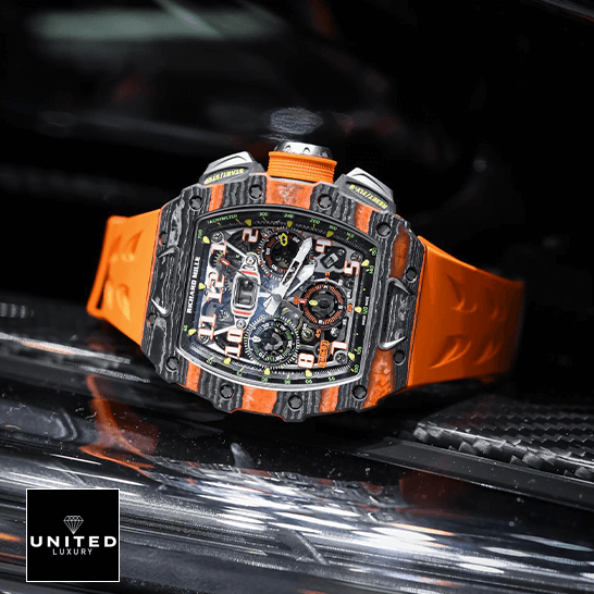 Richard Mille RM 11-03 McLaren Replica 1 Richard Mille Mclaren Orange Rubber Bracelet Replica