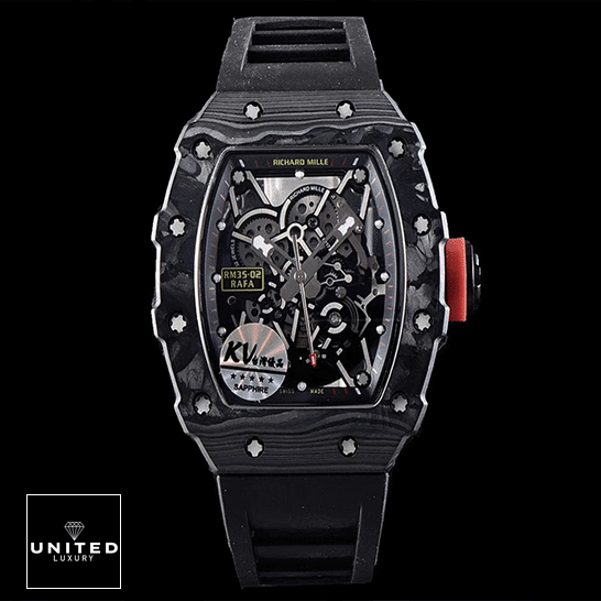 RM35-02 Replica 3 Richard Mille RM3502 Carbon Skeleton Dial Black Replica front view
