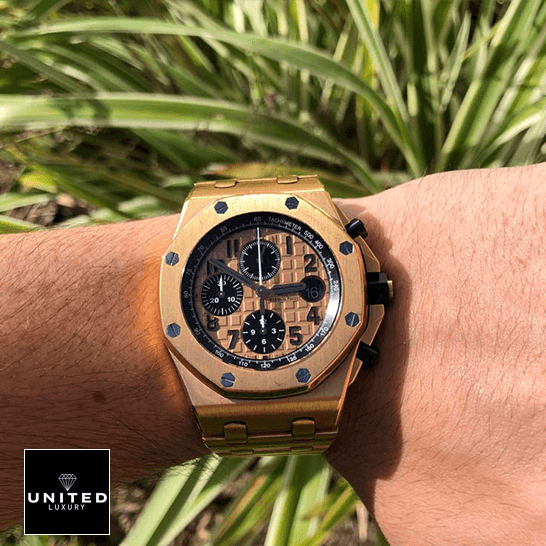Audemars Piguet Royal Oak Rose Gold Dial Replica grass background