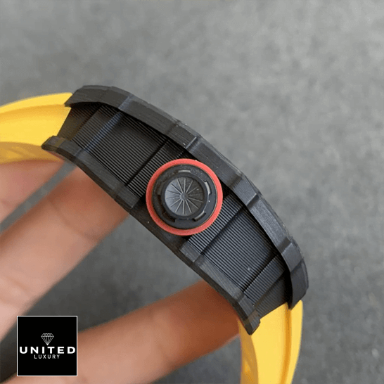 Richard Mille Nadal Replica 3 Richard Mille RM3501 RAFA Carbon Skeleton Dial Replica crown