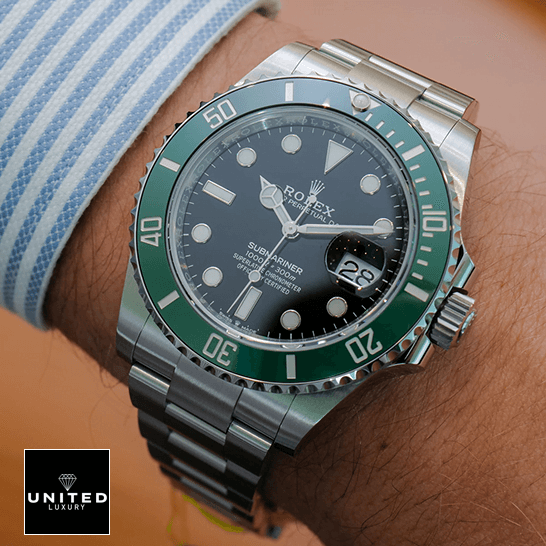 Rolex Submariner 126610LV Black Dial Replica 5 Rolex Submariner Black Dial Green Bezel Replica on the wrist