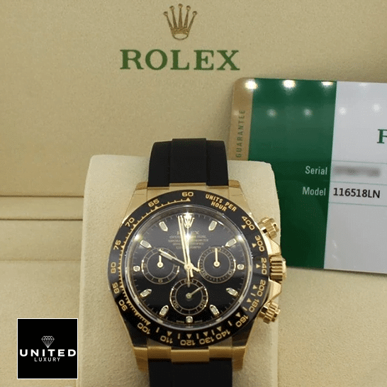 Rolex Daytona Rubber Strap Replica 1 Rolex Daytona Cosmograph 116518LN-0043 Replica & Guarantee Card
