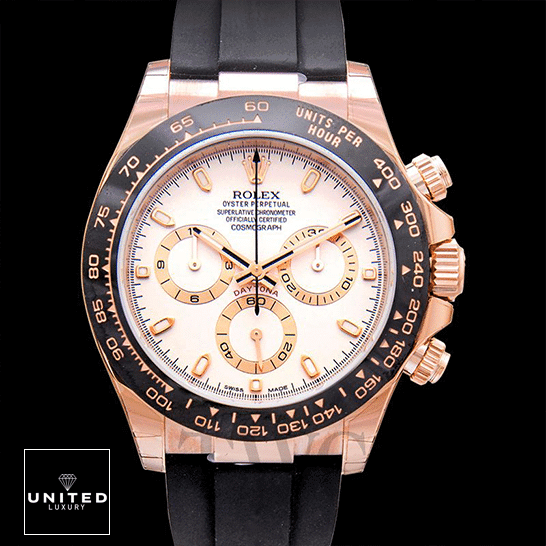 Rolex Daytona Ivory Dial Replica 1 Rolex Cosmograph Daytona 116515LN-0014 Everose Case White Dial Replica