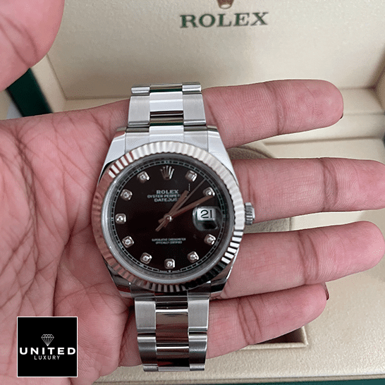 Rolex 279174 Replica 6 Rolex Datejust Black Dial Replica hand over box