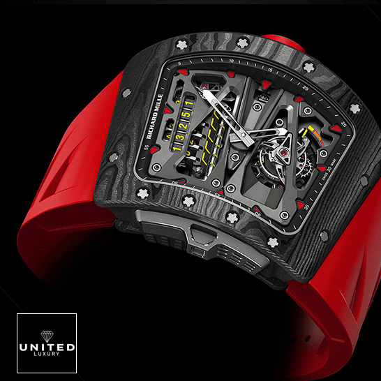 Richard Mille Tourbillon Replica 6 Richard Mille RM70-01 Red Rubber Bracelet Replica black background