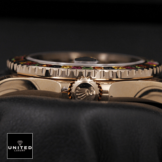 Rolex Perpetual Yacht-Master Gem-Set Bezel 116695 SATS Replica 4 Rolex Gem Set 116695 Replica Crown / Push Button