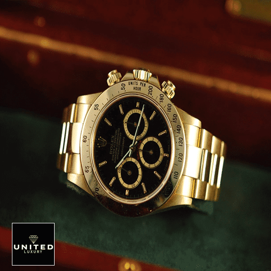 Rolex Daytona Cosmograph Yellow Gold Black Dial 16528 Oyster Replica 1 Rolex Daytona Cosmograph 16528 Yellow Gold Oyster Black Dial Replica