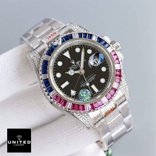 Rolex Diamond Bezel Replica 5 Rolex GMT Master II 116710 Blue-Red Gem-Set Bezel Replica